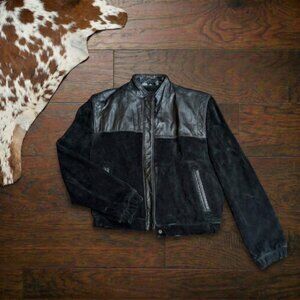Vintage 1980s Wilsons Suede & Leather Bomber Jacket